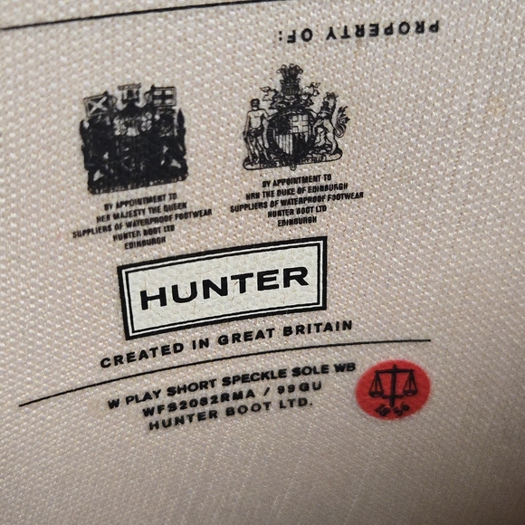 Hunter Original Short Speckle Rain Play Boots Beige/Red - Picture 12 of 13